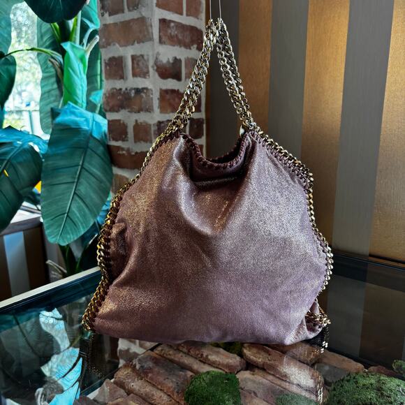 STELLA MCCARTNEY Falabella Eco Shiny Dotted Chamois Shoulder Bag - Picture 3 of 6